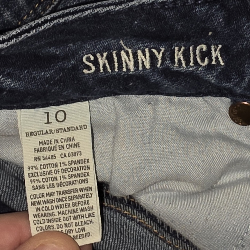American Eagle Skinny Kick Jeans Womens 10 Blue Super Stretch - Picture 8 of 16